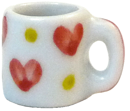 (image for) Heart & Gold Trim Porcelain Mug