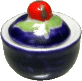 (image for) Ceramic Bowl w/ Fruit Handle & Removable Lid