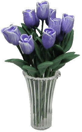 (image for) 12 Purple Tulips in Vase