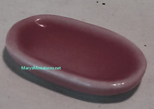 (image for) Pill Shaped Serving Dish Rose Ceramic