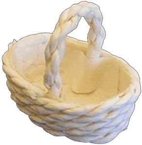 (image for) Oval Cream Basket w/ Handle