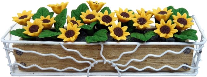 (image for) Sunflowers in Sunrise Wrought Iron Long Planter