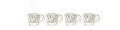 (image for) 1/2in Scale Clear Victorian Mugs Set 4pc