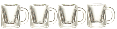 (image for) Wide Clear Mugs Set 4pc