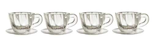 (image for) Small Victorian Tea Cups w/ Saucers Set 4pc