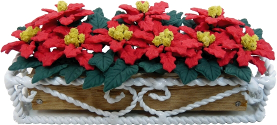 (image for) Deluxe Poinsettias in Braided Iron Box