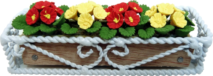 (image for) Red & Yellow Flowers in Braided Iron Planter