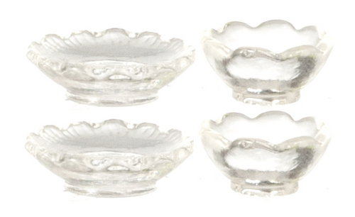 (image for) Clear Bowls & Plates 4pc