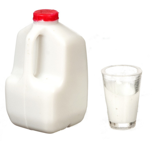 (image for) Gallon of Whole Milk & Filled Glass