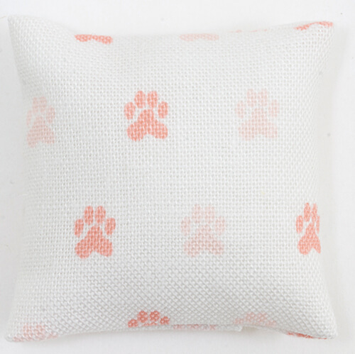 (image for) Throw Pillow - White w/ Pawprints