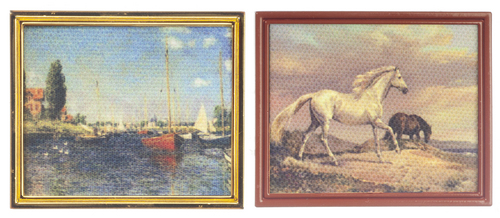 (image for) Framed Canvas Set 2pc Monet & Horses