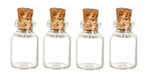 (image for) Glass Bottle w/ Cork 4pc 27mm