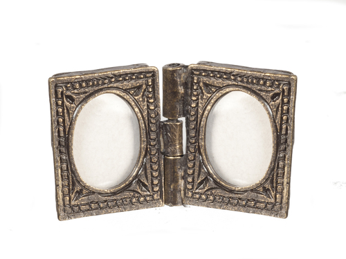 (image for) Folding Double Antique Brass Frame 2pc