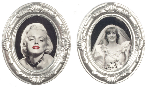 (image for) Famous Portraits in Silver Oval Frames 2pc