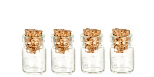 (image for) 17mm Glass Bottles w/ Corks 4pc