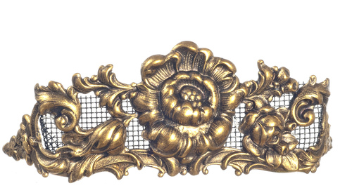 (image for) Fireplace Screen Floral - Brass