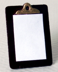 (image for) Brown Clipboard w/ Paper