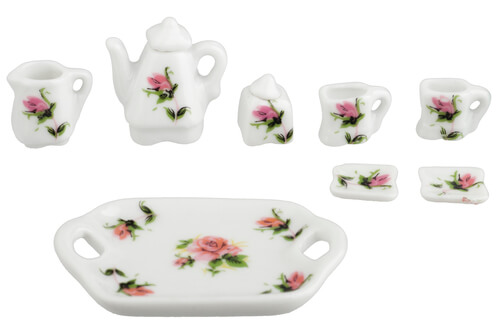 (image for) Pink Rose Tea / Coffee Set 8pc