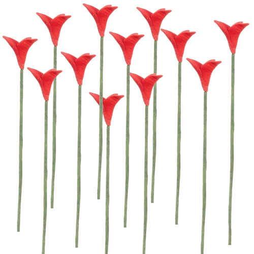 (image for) Red Flower Stems 12pc